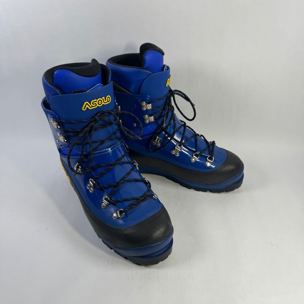 Asolo AFS Evoluzione Blue Plastic Mountaineering Boots Mens 10.5 Made in Italy - Picture 2 of 16